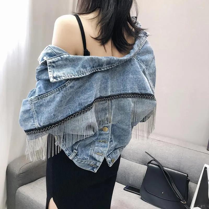 Women' Jackets Fringed Denim Jacket Women 2022Spring And Autumn Korean Split Female Loose Bat Sleeve Short Coat Top 102, Blue
Women' Jackets Fringed Denim Jacket Women 2022Spring And Autumn Korean Split Female Loose Bat Sleeve Short Coat Top 102, Blue