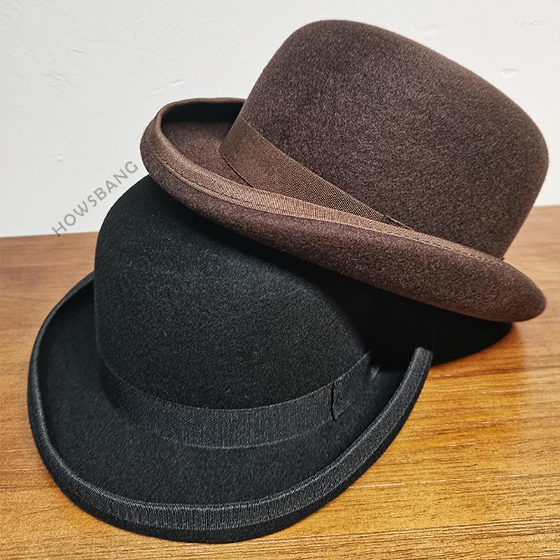 Berets Black / Brown Hat Wool Theater Quality Bowler Vintage Costumes Roll Brim Knight Big Head Equestrian
Berets Black / Brown Hat Wool Theater Quality Bowler Vintage Costumes Roll Brim Knight Big Head Equestrian