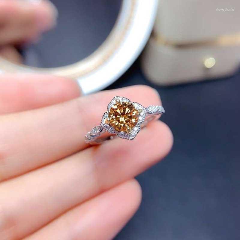 Wedding Rings Delicate Silver Charm Flower Lace Design Inlay Champagne Cubic Zircon Fashion Eternity Ring For Women Jewelry Gift
Wedding Rings Delicate Silver Charm Flower Lace Design Inlay Champagne Cubic Zircon Fashion Eternity Ring For Women Jewelry Gift