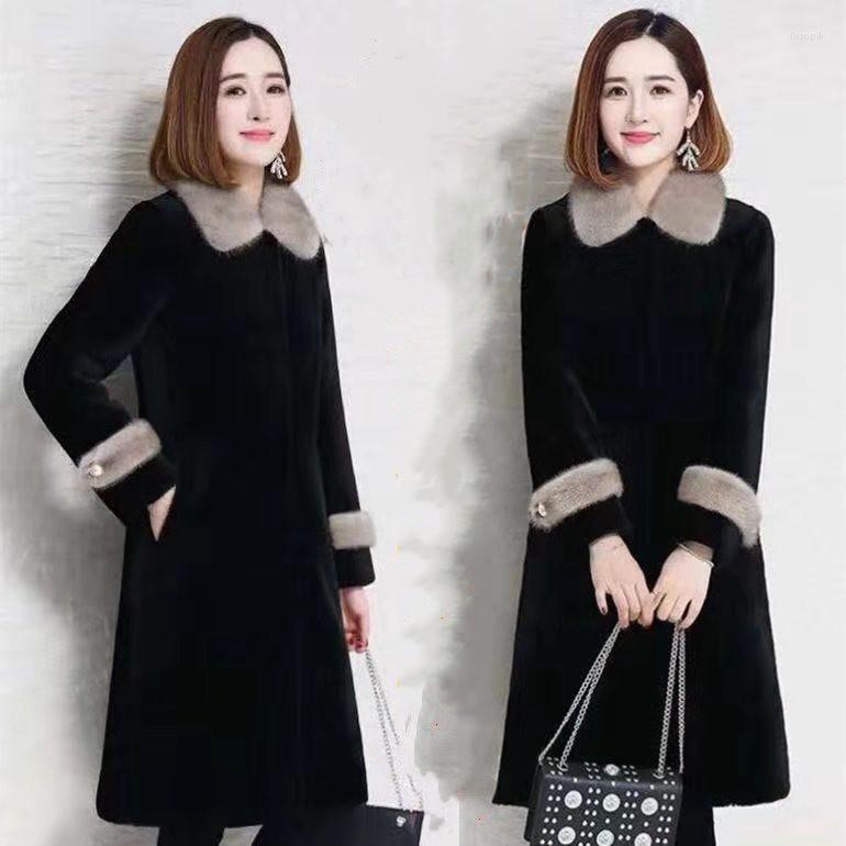 Women' Fur Chinese Year Faux Mink Velvet Long Coat Middle-aged Mother' Collar Plus Size Thickened And Warm, Black
Women' Fur Chinese Year Faux Mink Velvet Long Coat Middle-aged Mother' Collar Plus Size Thickened And Warm, Black