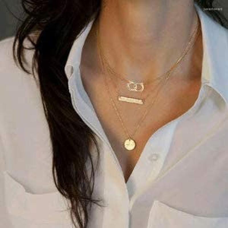 Choker Punk Simple 18Kc Gold/Silver Plate Inter-locking Circle Geometric Bar Chain Hammer Coin Disc Pendant Layering Necklace For Women
Choker Punk Simple 18Kc Gold/Silver Plate Inter-locking Circle Geometric Bar Chain Hammer Coin Disc Pendant Layering Necklace For Women