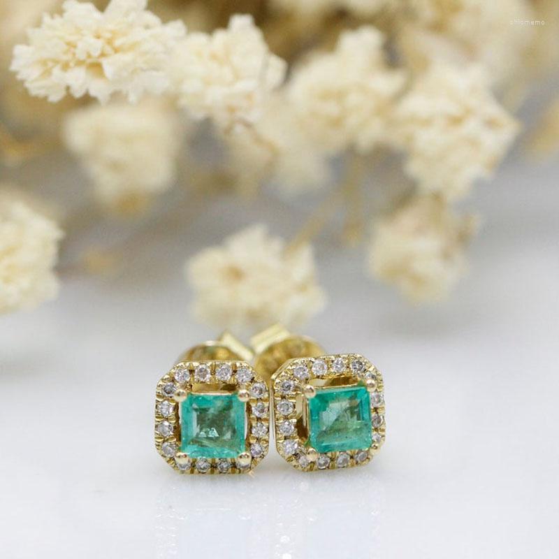 Stud Earrings Veryins 14K 585 Yellow Gold 0.4ct Each Natural Emerald With Moissanite Push Back For Women Wedding Gift
Stud Earrings Veryins 14K 585 Yellow Gold 0.4ct Each Natural Emerald With Moissanite Push Back For Women Wedding Gift