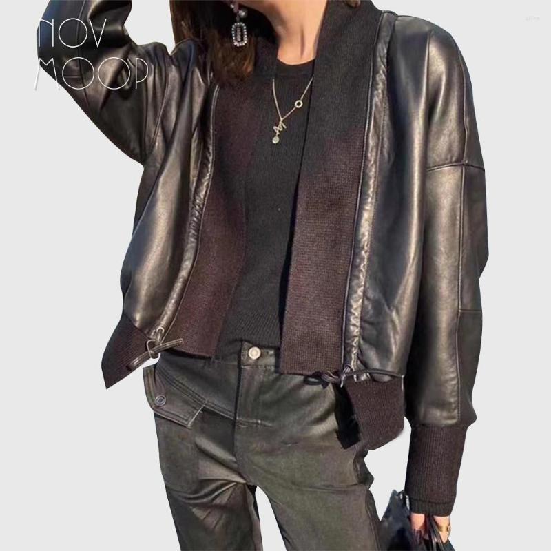 Women's Leather Novmoop Sheepskin Genuine Kimono Style Women Short Coat Drop Shoulder Sleeve Wide Chest Size Free Ins LT3524, Black
Women's Leather Novmoop Sheepskin Genuine Kimono Style Women Short Coat Drop Shoulder Sleeve Wide Chest Size Free Ins LT3524, Black