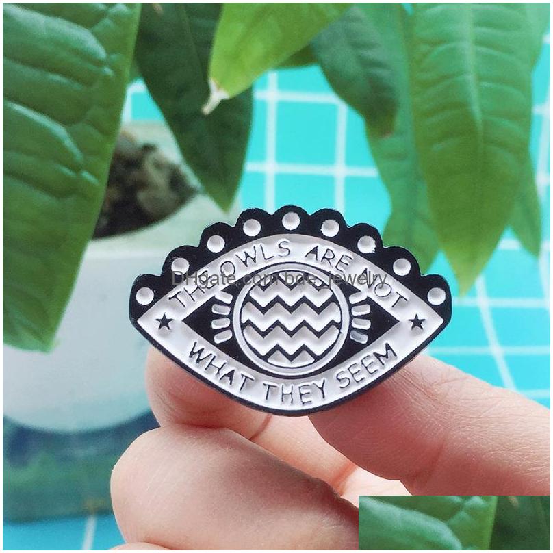 Pins Brooches Fashion Creative Eye Shaped Brooches Letter The Owls Are Not What They Seem Enamel Badges Alloy Pin Cartoon Jewelry A Dhdpi
Pins Brooches Fashion Creative Eye Shaped Brooches Letter The Owls Are Not What They Seem Enamel Badges Alloy Pin Cartoon Jewelry A Dhdpi