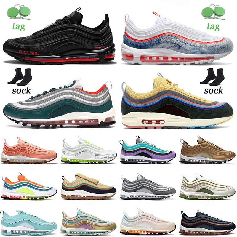 

2023 Airmaxs Undefeated OG 97 Running Shoes Mens Women 97s Triple Black White Airs Red Undftd Silver Bullet MSCHF x Satan INRI Jesus Wotherspoon Max Trainers Sneakers, C1 the future 36-40