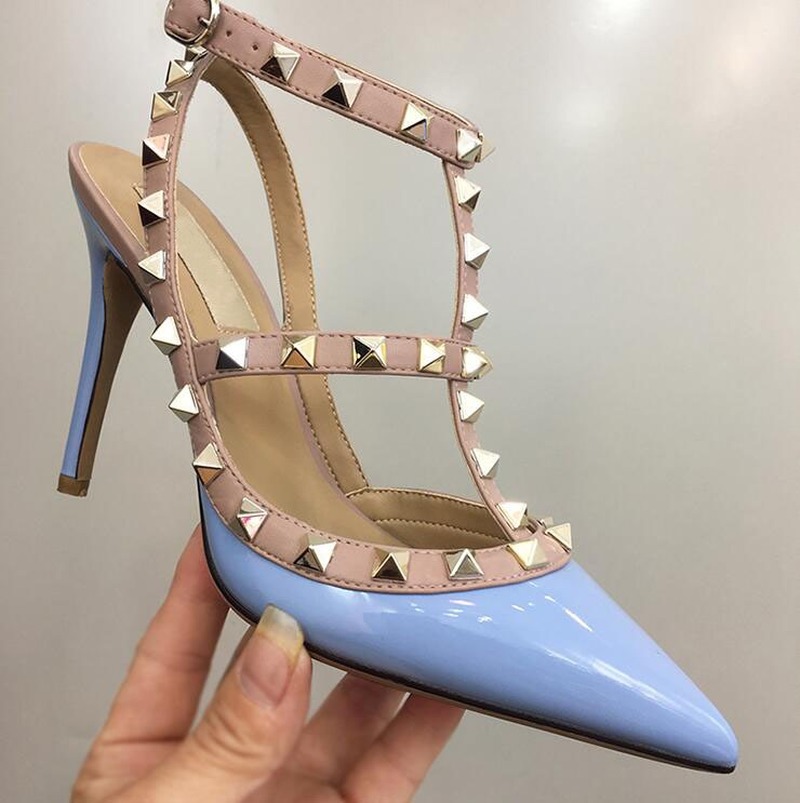 Brand women shoes High Heel Rivets V Sandals Genuine Leather 6cm 8cm 10cm Thin Heels Pointed Black Gold Rose Yellow Silver White Red Wedding Shoes 34-44 with Box
Brand women shoes High Heel Rivets V Sandals Genuine Leather 6cm 8cm 10cm Thin Heels Pointed Black Gold Rose Yellow Silver White Red Wedding Shoes 34-44 with Box
