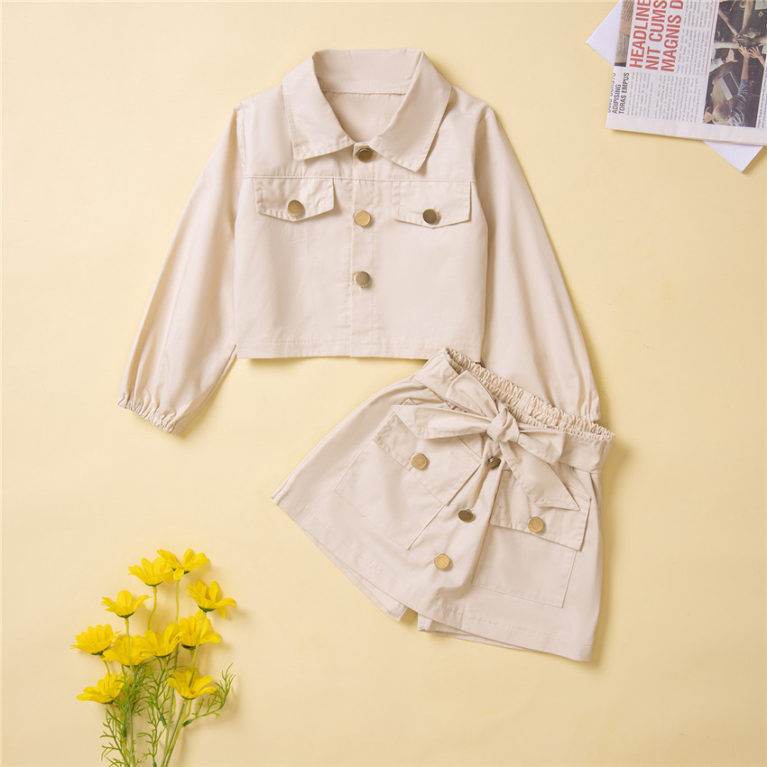 Child Kid Girl coat Clothes Sets baby girls clothing Suit Autumn Spring Solid Long Sleeve Buttons Top Shorts 2PCs Outfits, As picture
Child Kid Girl coat Clothes Sets baby girls clothing Suit Autumn Spring Solid Long Sleeve Buttons Top Shorts 2PCs Outfits, As picture