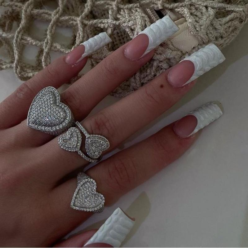 Wedding Rings Drop Ship Heart Square Shape Open Size Ring With Cubic Zircon Paved Women Lady Fashion Iced Adjustable Jewelry
Wedding Rings Drop Ship Heart Square Shape Open Size Ring With Cubic Zircon Paved Women Lady Fashion Iced Adjustable Jewelry