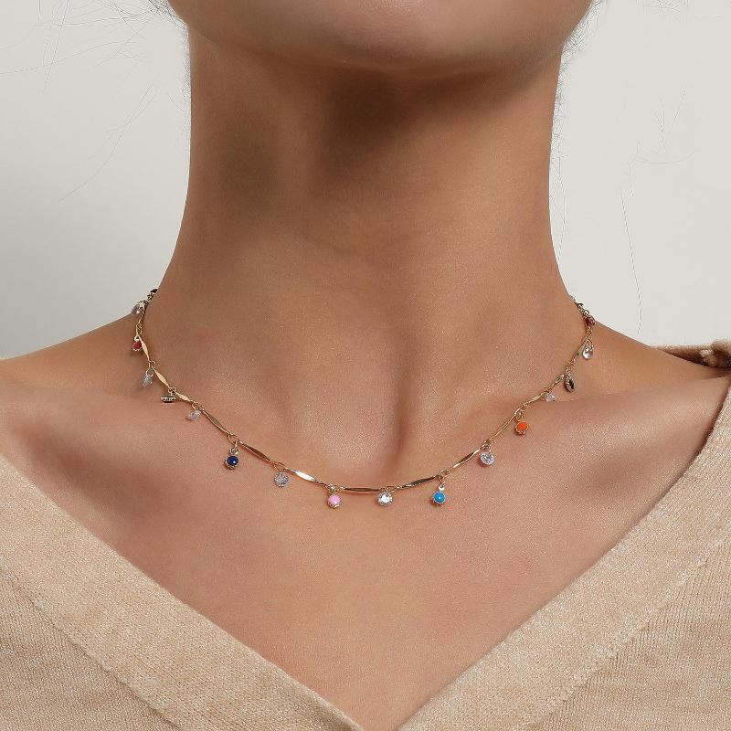 Choker QiLuxy Vintage Colorful Enamel Rhinestone Necklaces For Women Fashion Bohemia Tassel Zircon Female Jewelry
Choker QiLuxy Vintage Colorful Enamel Rhinestone Necklaces For Women Fashion Bohemia Tassel Zircon Female Jewelry