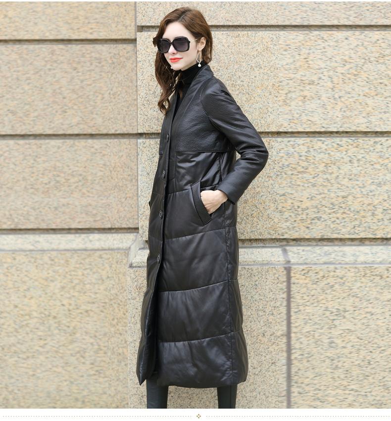 Women's Leather Genuine Jacket Winter Women Long Down Jackets For Real Sheepskin Coat Chaqueta Mujer SM18828-2 KJ4222, Black
Women's Leather Genuine Jacket Winter Women Long Down Jackets For Real Sheepskin Coat Chaqueta Mujer SM18828-2 KJ4222, Black