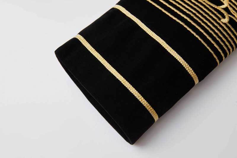 Men's Suits Blazers Baroque Gold Floral Embroidery Blazer Jacket Shawl Lapel Veet Cardigan Wedding Party Prom Costume Homme 221124 Free ship