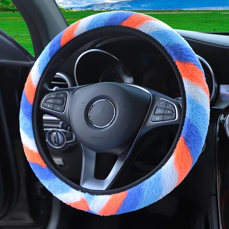 Steering Wheel Covers Colorful Winter Plush Car Cover Rainbow Soft Fluffy Warm Elastic Steering-wheel Case Car-Styling Decoraton
Steering Wheel Covers Colorful Winter Plush Car Cover Rainbow Soft Fluffy Warm Elastic Steering-wheel Case Car-Styling Decoraton