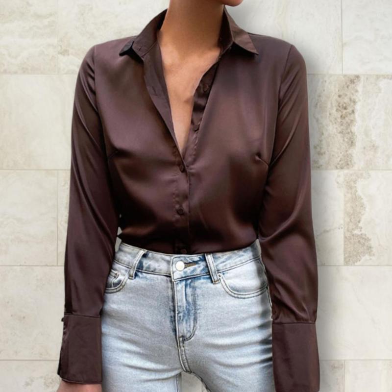 Women's Blouses Women Blouse Shirt Turn-Down Collar Long Sleeve Female Loose Smooth Satin Solid Color Office Ladies Clothing, Rose red
Women's Blouses Women Blouse Shirt Turn-Down Collar Long Sleeve Female Loose Smooth Satin Solid Color Office Ladies Clothing, Rose red