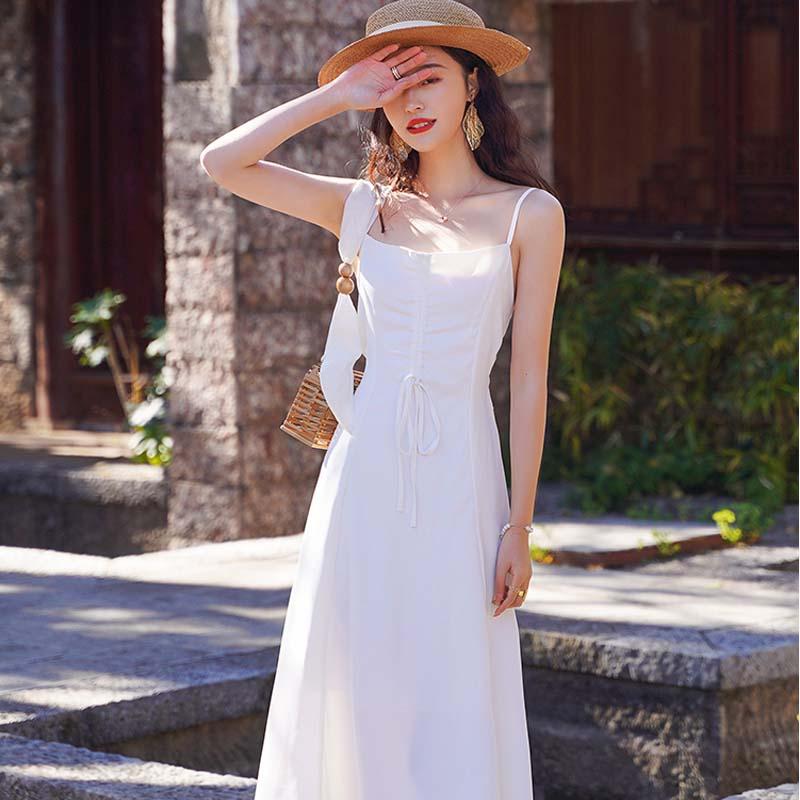 Casual Dresses French Women Long White Bow Slip Dress Summer 2022 Elegant Sweet Vintage Korean Backless Sundress Honeymoon Vestidos
Casual Dresses French Women Long White Bow Slip Dress Summer 2022 Elegant Sweet Vintage Korean Backless Sundress Honeymoon Vestidos