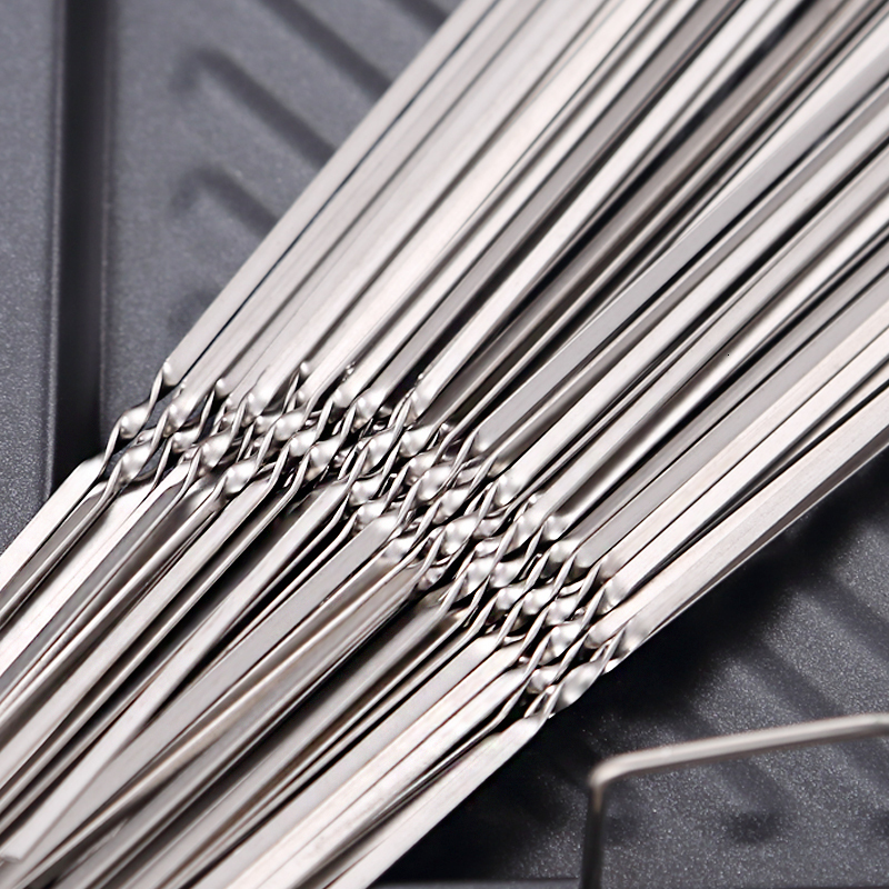 BBQ Tools Accessories 100/50pc Stainless Steel Skewer Flat Barbecue Needle Stick Garden Outdoor Camping bbq Grill Gadgets 221128