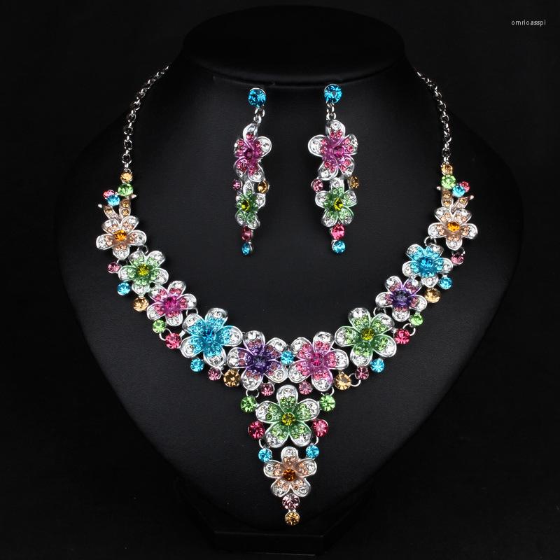 Necklace Earrings Set FARLENA Wedding Jewelry Multicolor Crystal Rhinestones Flower For Women Bridal Sets, Picture shown
Necklace Earrings Set FARLENA Wedding Jewelry Multicolor Crystal Rhinestones Flower For Women Bridal Sets, Picture shown