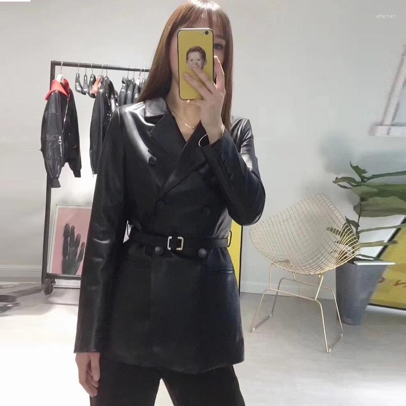 Women's Leather 2022 Genuine Jacket Women Sheepskin Coat Korean Double-breasted Blazer Coats Spring Autumn A82 KJ6105, Black
Women's Leather 2022 Genuine Jacket Women Sheepskin Coat Korean Double-breasted Blazer Coats Spring Autumn A82 KJ6105, Black