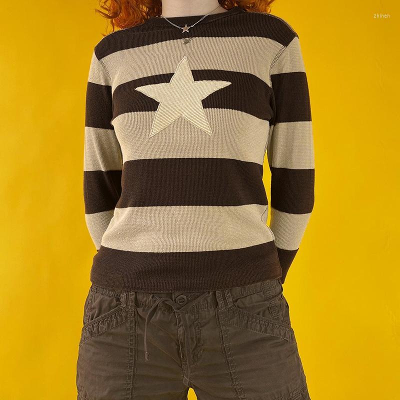 Women' Sweaters Y2K Retro Grunge Knitwear Vintage Star Patched Striped Knitted Pullovers Autumn Spring Long Sleeve O-neck Jumpers
Women' Sweaters Y2K Retro Grunge Knitwear Vintage Star Patched Striped Knitted Pullovers Autumn Spring Long Sleeve O-neck Jumpers