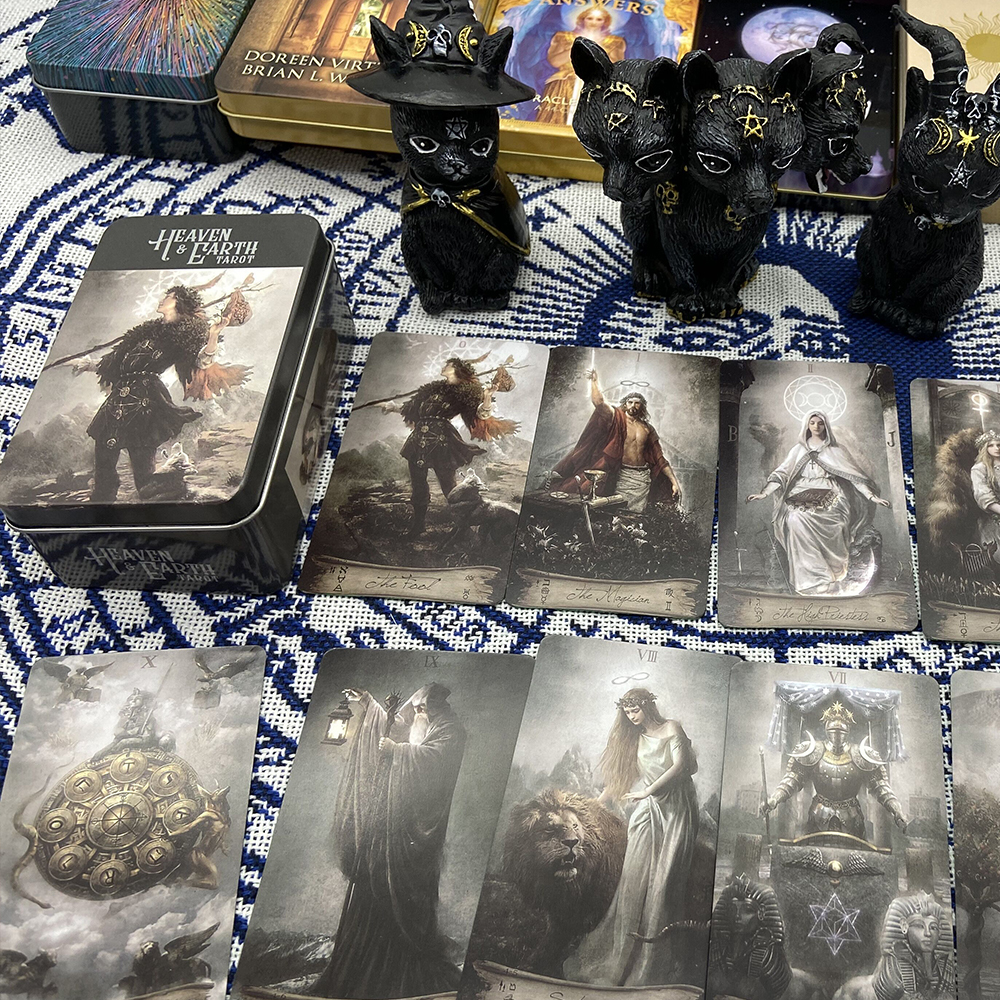 Card Games Tin Box HighGrade Gilding Process Tarot Deck 78 s 44 with Guide Book Mystical Affectional Divination 221125