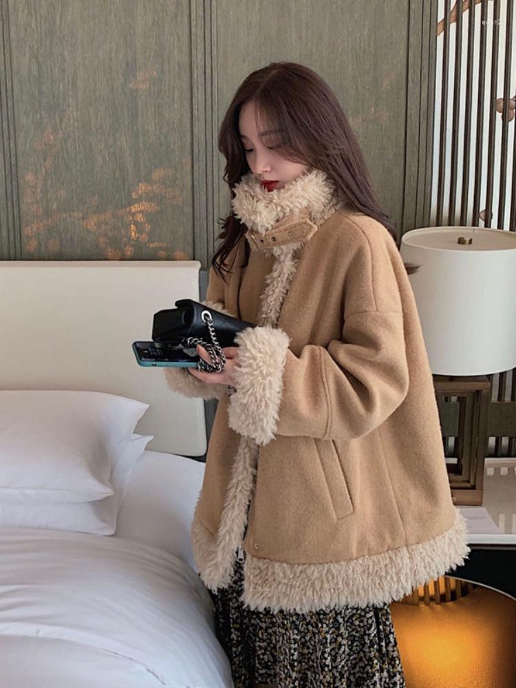 Women' Fur 2022 Coat Women' Autumn And Winter Regular Stand Collar Lamb Wool Granular Thickening Loose Tops T445, Kahki
Women' Fur 2022 Coat Women' Autumn And Winter Regular Stand Collar Lamb Wool Granular Thickening Loose Tops T445, Kahki