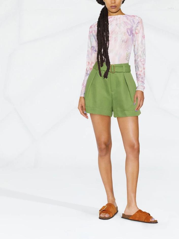 Women' Shorts Women' Green Cotton Linen Pleated With Belted Lady Straight High Waist Twill Short Pants Pockets 2022
Women' Shorts Women' Green Cotton Linen Pleated With Belted Lady Straight High Waist Twill Short Pants Pockets 2022