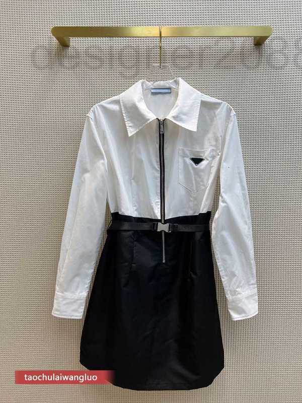 Casual Dresses designer sports style contrast color shirt dress casual girl waist A-shaped middle skirt high end P2L3, Black and white
Casual Dresses designer sports style contrast color shirt dress casual girl waist A-shaped middle skirt high end P2L3, Black and white
