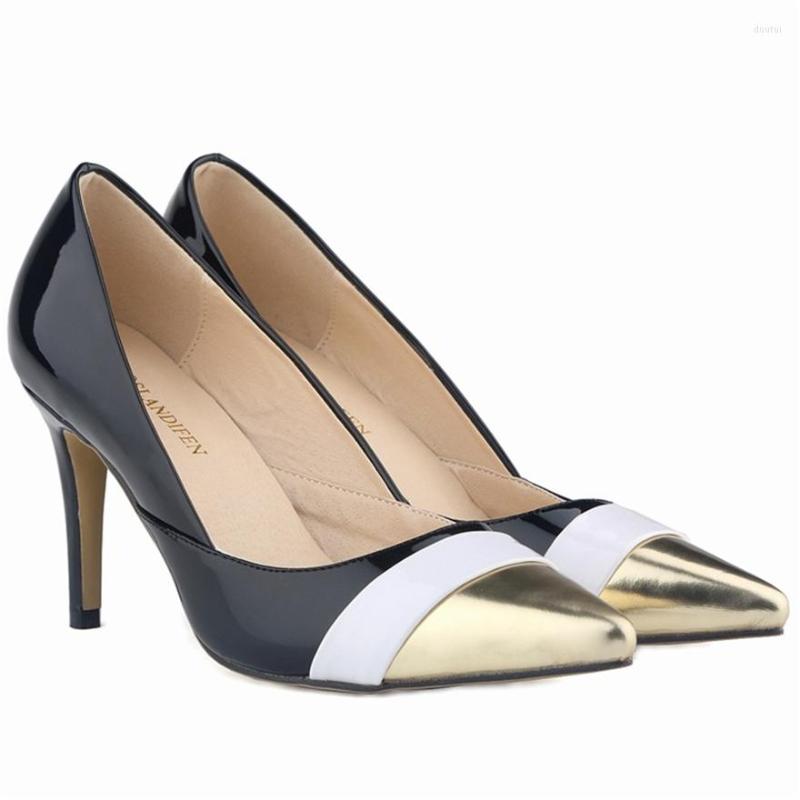 Dress Shoes Mixed Colors Patent Leather Ladies Office Autumn Pointed Toe Stiletto High Heels Fashion Black Party Pumps Women, Beige
Dress Shoes Mixed Colors Patent Leather Ladies Office Autumn Pointed Toe Stiletto High Heels Fashion Black Party Pumps Women, Beige
