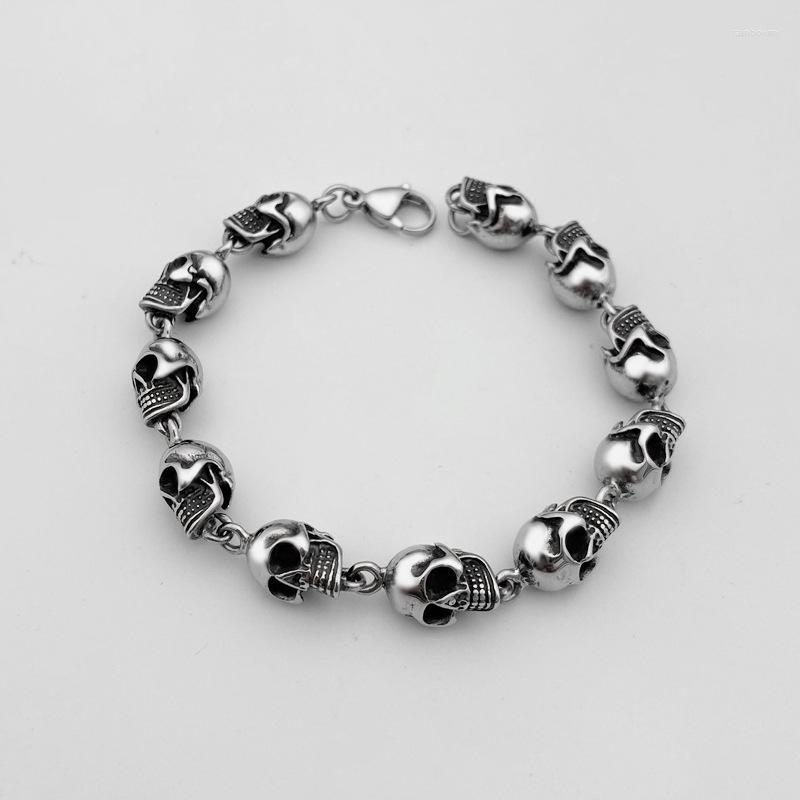 Link Bracelets Fashion Punk Style Skull Bracelet Men's Stainless Steel Retro Couple Titanium Jewelry
Link Bracelets Fashion Punk Style Skull Bracelet Men's Stainless Steel Retro Couple Titanium Jewelry