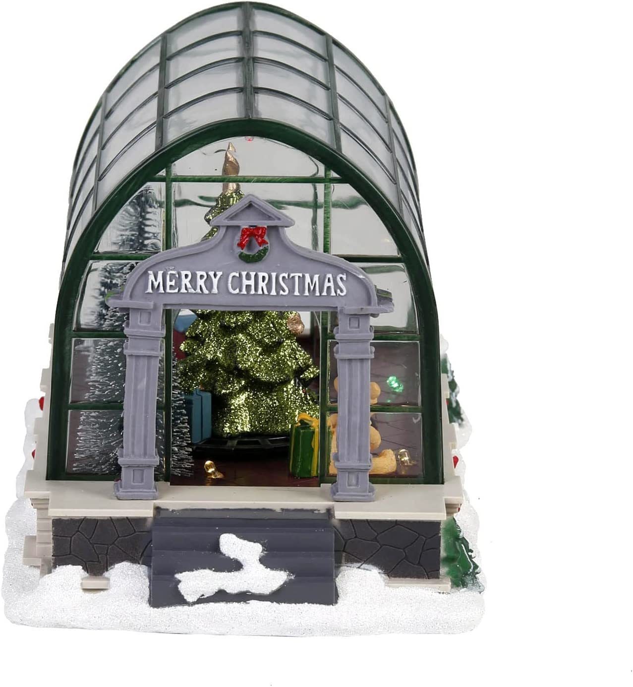 Christmas Decorations Animated Lighted Village Greenhouse Collectible House Ballroom Disply Xmas Home Accent Fireplace Decoration Musical 221125