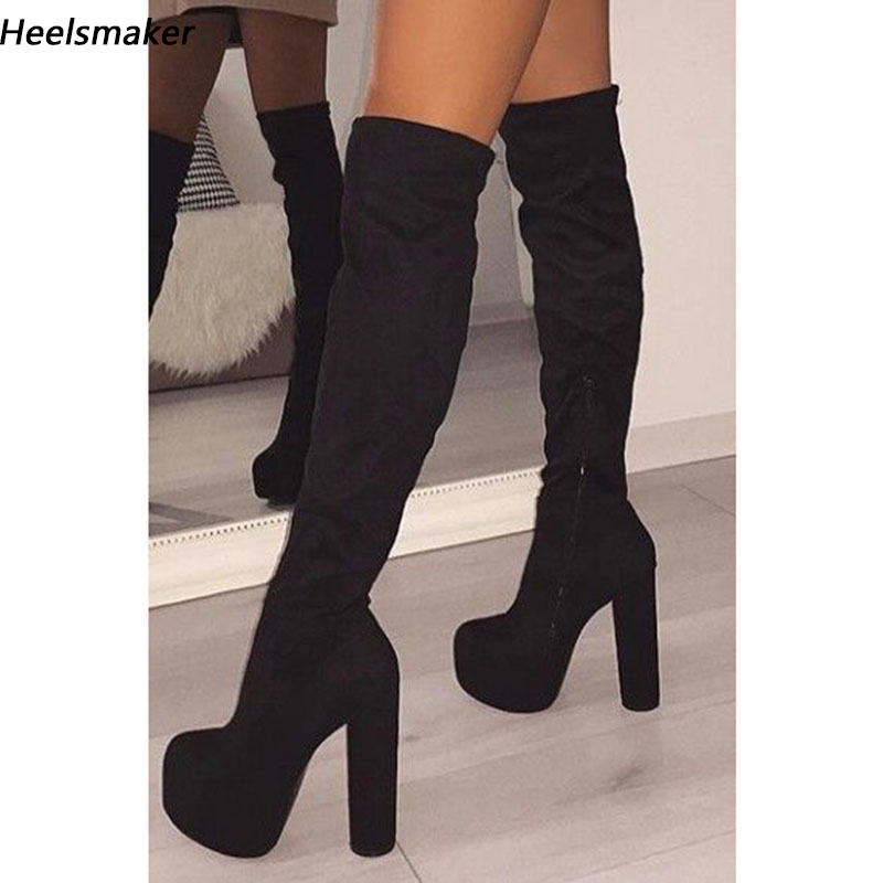 Heelsmaker Handmade Girl Over Knee Boots Hidden Platform Chunky Heel Round Toe Elegant Black Party Shoes Ladies US Size -20, E0438 black
Heelsmaker Handmade Girl Over Knee Boots Hidden Platform Chunky Heel Round Toe Elegant Black Party Shoes Ladies US Size -20, E0438 black