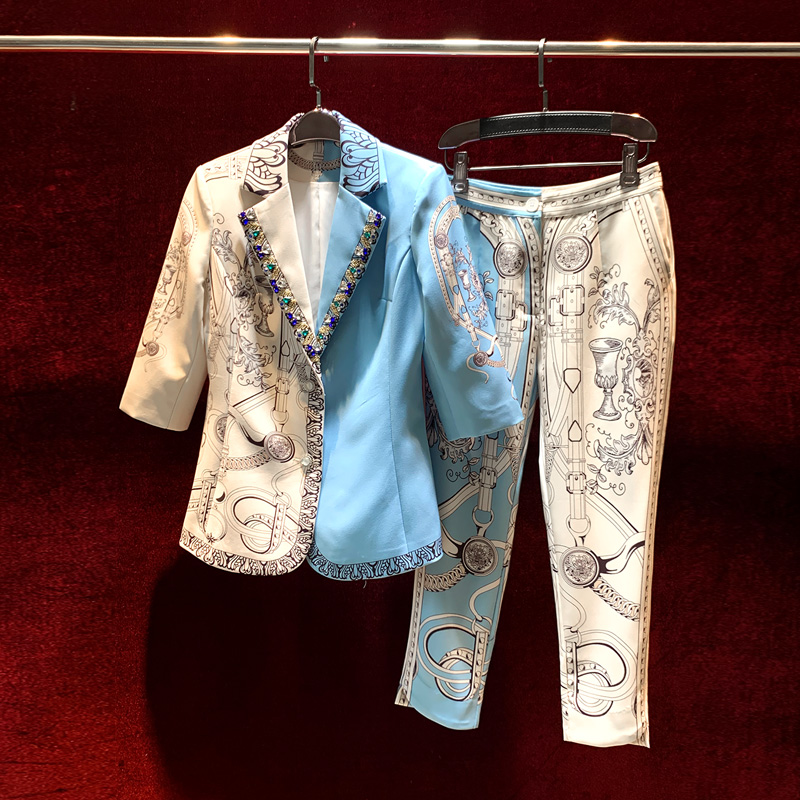 Two Piece Pants New European and American women's wear for winter 2022 Nickel sleeve studded beaded jacket 7 minutes of pants Fashion suits, Blue
Two Piece Pants New European and American women's wear for winter 2022 Nickel sleeve studded beaded jacket 7 minutes of pants Fashion suits, Blue