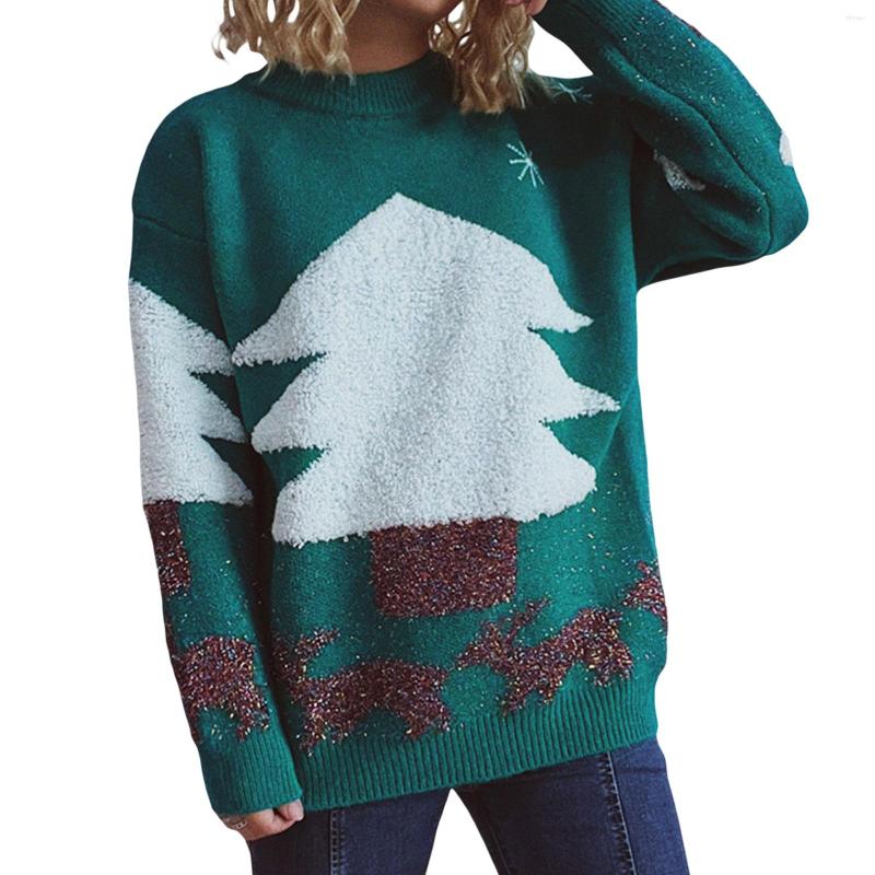 Women' Sweaters Womens Christmas Sweater Long Sleeve Round Neck Tree Jacquard Glitter Strips Deer Pattern Knitted Jumper, Green
Women' Sweaters Womens Christmas Sweater Long Sleeve Round Neck Tree Jacquard Glitter Strips Deer Pattern Knitted Jumper, Green