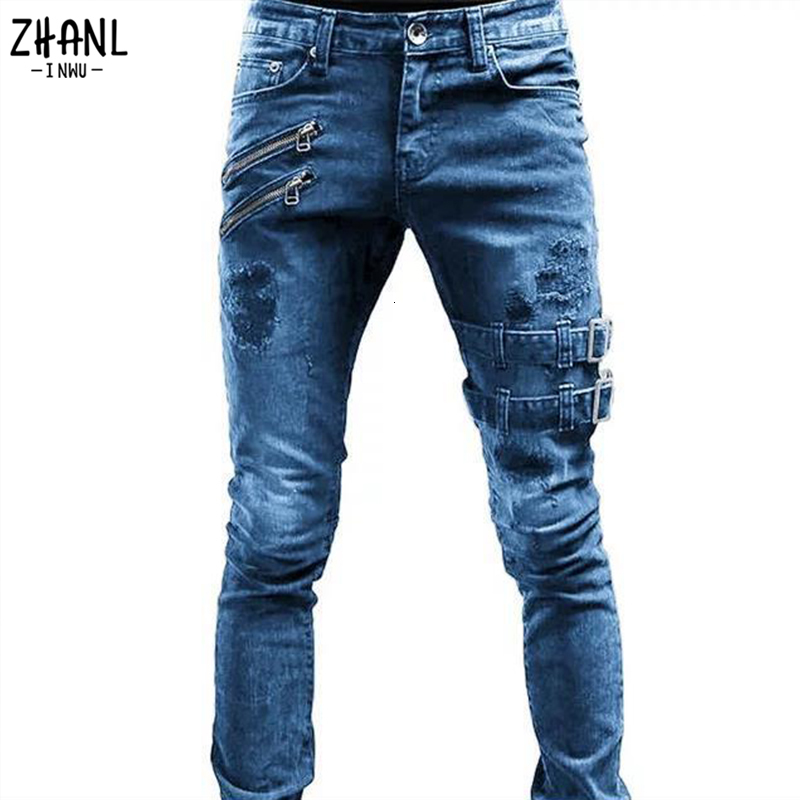 Men's Jeans Plus Size Straight Man Pants Spring Summer Boyfriend Streetwear Skinny Zips 3 Colors Cacual Long Denim Trousers 221128