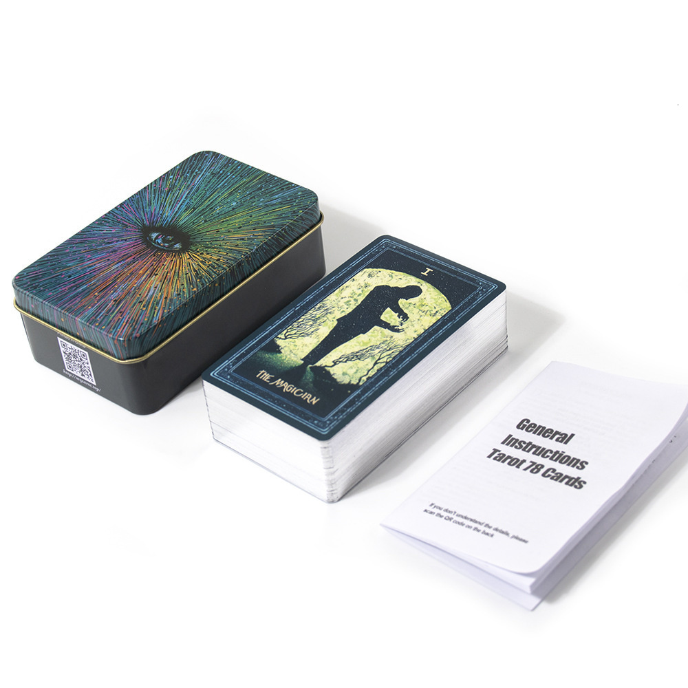 Card Games Tin Box HighGrade Gilding Process Tarot Deck 78 s 44 with Guide Book Mystical Affectional Divination 221125