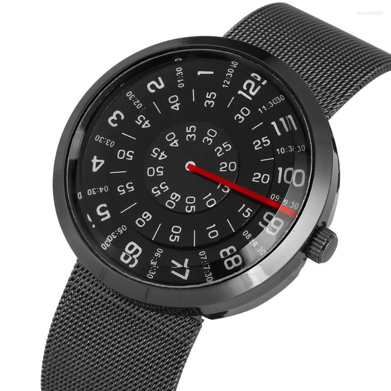 Wristwatches Creative Turntable Dial Couple Watch Men Women Special Number Hour Clock Full Steel Mesh Band Unisex Bangle Gifts Quartz, Black
Wristwatches Creative Turntable Dial Couple Watch Men Women Special Number Hour Clock Full Steel Mesh Band Unisex Bangle Gifts Quartz, Black