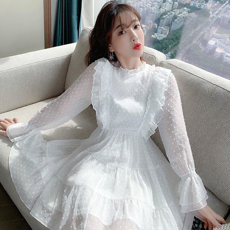 Casual Dresses Elegant Fairy Dress Women Long Sleeve Lace Chiffon Designer French Korean Mini Women' Clothing Autumn, White
Casual Dresses Elegant Fairy Dress Women Long Sleeve Lace Chiffon Designer French Korean Mini Women' Clothing Autumn, White