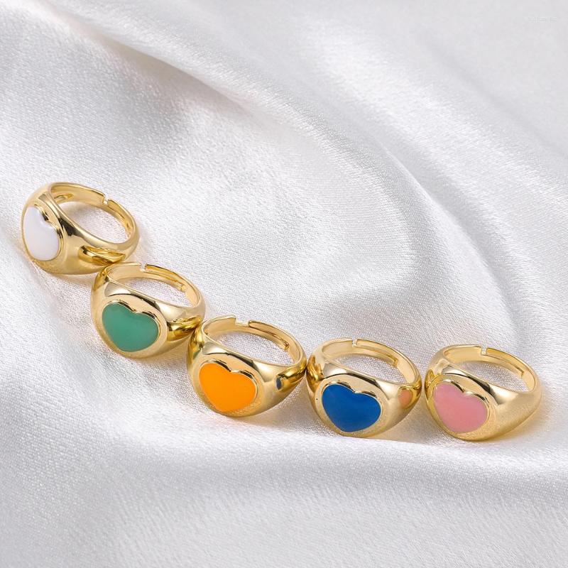 Wedding Rings Cute Heart Adjustabel Open For Women Girls Gold Color Metal Colorful Enamel Engagement Couple Statement Jewelry
Wedding Rings Cute Heart Adjustabel Open For Women Girls Gold Color Metal Colorful Enamel Engagement Couple Statement Jewelry