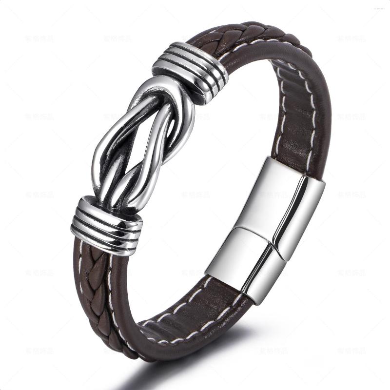 Charm Bracelets ZG Men's Bracelet Export Ethnic Style Jewelry Stainless Steel Handwoven Leather Titanium Bangle Male
Charm Bracelets ZG Men's Bracelet Export Ethnic Style Jewelry Stainless Steel Handwoven Leather Titanium Bangle Male