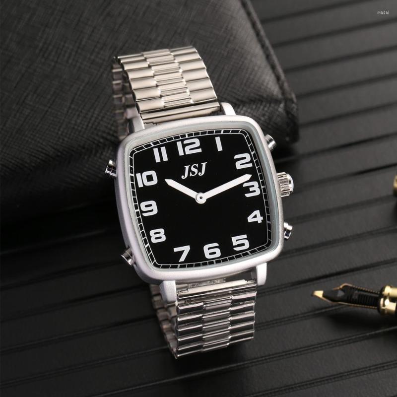 Wristwatches Square Portuguese Talking Watch With Alarm Black Dial TPSB-18P, Tpsb-1813p
Wristwatches Square Portuguese Talking Watch With Alarm Black Dial TPSB-18P, Tpsb-1813p