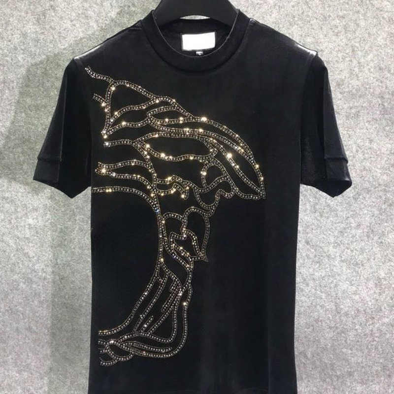 Hip Hop short sleeve t shirt mens sweatshirt Hot Drill Medusa pullover tee Vers designer tshirt men women oversize velvet T-shirt 4xl, Black1
Hip Hop short sleeve t shirt mens sweatshirt Hot Drill Medusa pullover tee Vers designer tshirt men women oversize velvet T-shirt 4xl, Black1