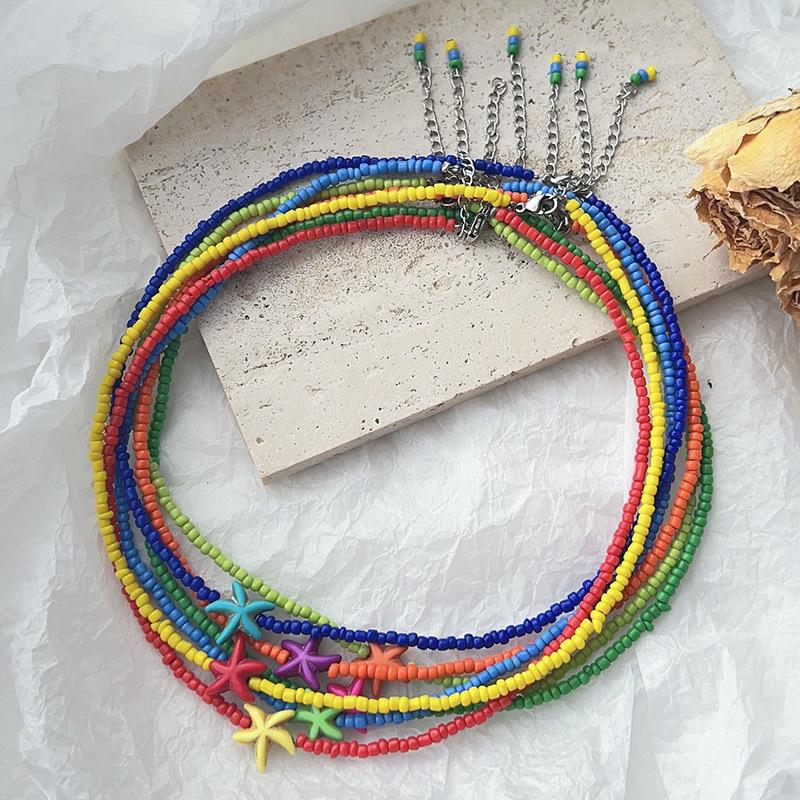 Choker 2022 Handmade Multi-color Starfish Beads Necklace Bohemian Simple Casual Short Chocker
Choker 2022 Handmade Multi-color Starfish Beads Necklace Bohemian Simple Casual Short Chocker