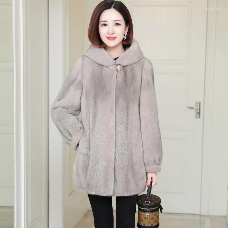 Women' Fur Imitation Mink Velvet Jacket Women Hooded Overcoat Winter Fashion Thick Warm Outerwear Mid-Length Fake Coat Female H1674, Brown
Women' Fur Imitation Mink Velvet Jacket Women Hooded Overcoat Winter Fashion Thick Warm Outerwear Mid-Length Fake Coat Female H1674, Brown