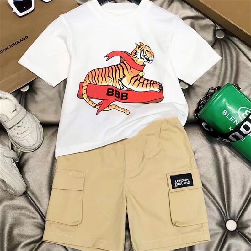 Boys Designer Clothes Luxury Short-sleeved Tops Cool Summer Cool Childrens Suit Girls Tshirts Tiger Pattern Printed Clothing Fashion Sets, White
Boys Designer Clothes Luxury Short-sleeved Tops Cool Summer Cool Childrens Suit Girls Tshirts Tiger Pattern Printed Clothing Fashion Sets, White