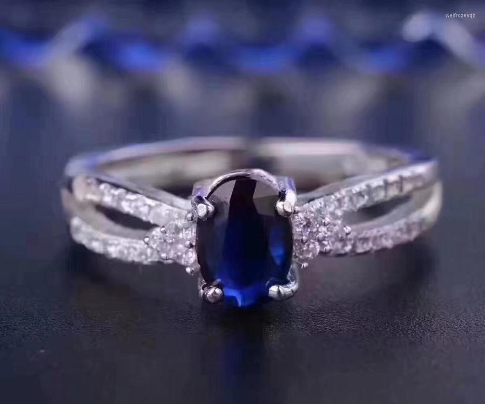 Cluster Rings Natural Real Blue Sapphire Ring 925 Sterling Silver Fine Handworked Jewelry Finger 5 7mm
Cluster Rings Natural Real Blue Sapphire Ring 925 Sterling Silver Fine Handworked Jewelry Finger 5 7mm