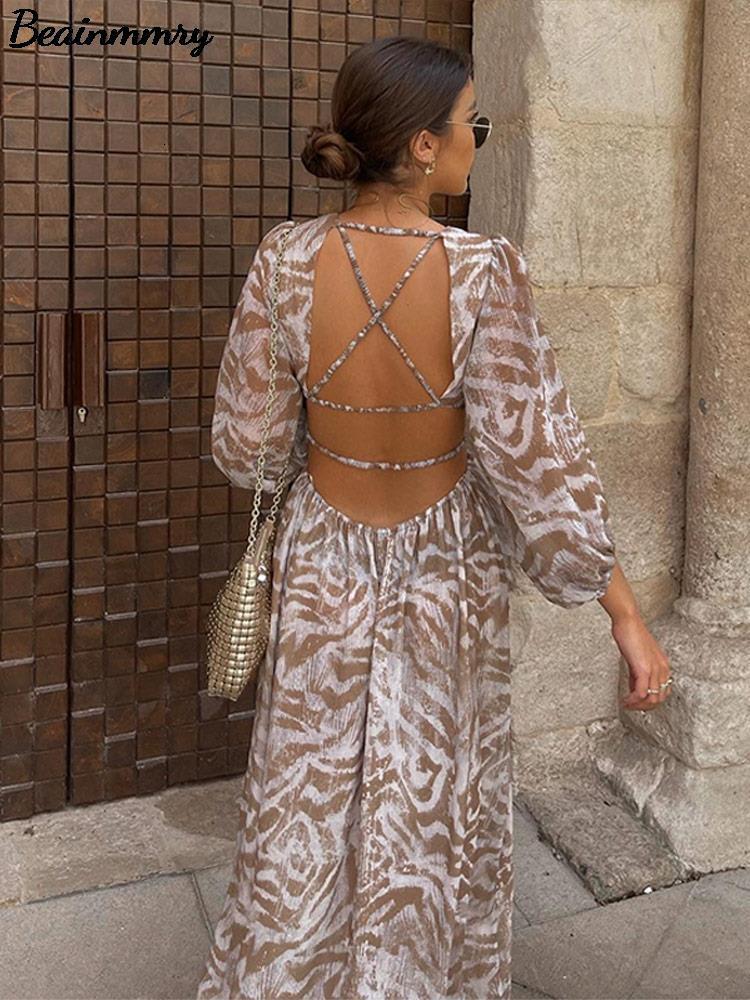 Casual Dresses Women Elegant Print Backless Summer Boho Long Sleeve Floral Hollow Out Loose Beach Vacation Lady 221125, Yellow
Casual Dresses Women Elegant Print Backless Summer Boho Long Sleeve Floral Hollow Out Loose Beach Vacation Lady 221125, Yellow