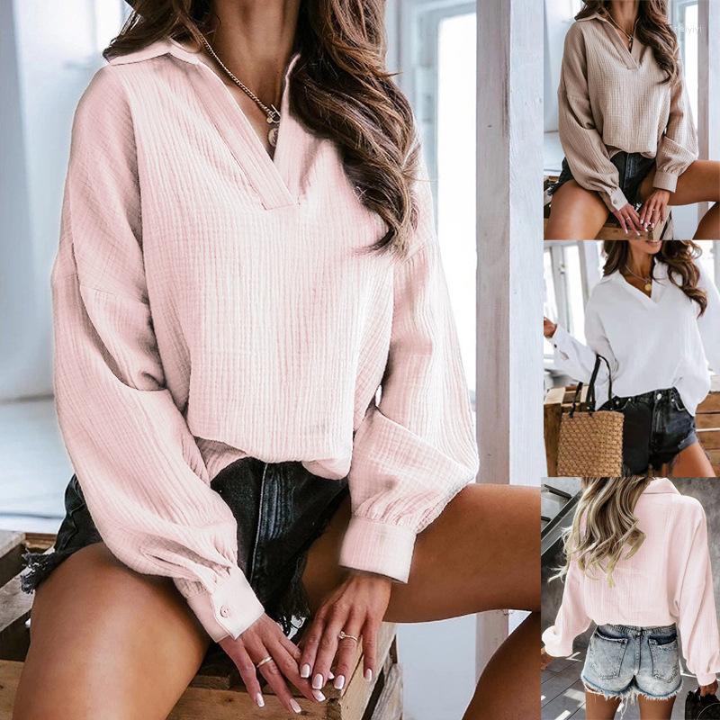 Women' T Shirts Solid Color Elegant Women Shirt Turn-Down Collar Lantern Long Sleeve Women' Top, Khaki
Women' T Shirts Solid Color Elegant Women Shirt Turn-Down Collar Lantern Long Sleeve Women' Top, Khaki