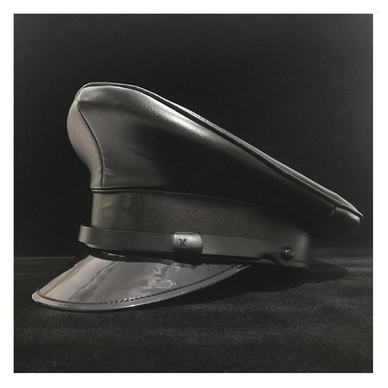 Berets Leather Black Military Hat Germany Officer Visor Cap Army Cortical Steampunk Glasses Cosplay Halloween, Black 1
Berets Leather Black Military Hat Germany Officer Visor Cap Army Cortical Steampunk Glasses Cosplay Halloween, Black 1