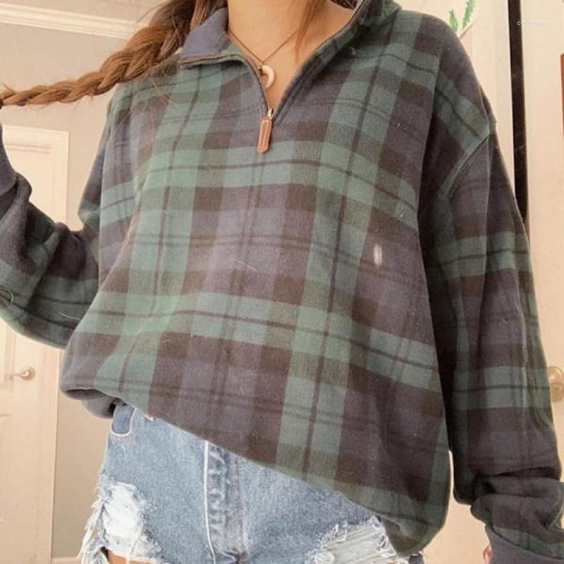 Women' T Shirts Women' T-Shirt Women Autumn Fashion England Stitching Sweatshirt Plaid Zipper T-Shirts Female Long Sleeve Pullovers
Women' T Shirts Women' T-Shirt Women Autumn Fashion England Stitching Sweatshirt Plaid Zipper T-Shirts Female Long Sleeve Pullovers