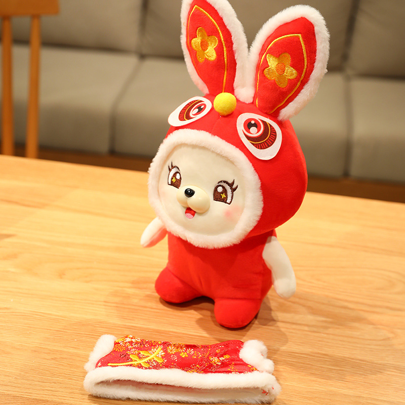 2023 Chinese New Year Zodiac Rabbit Plush Toy Bunny Wear Clothes Mascot Stuffed Doll Birthday Gift Festive Ornament, Red
2023 Chinese New Year Zodiac Rabbit Plush Toy Bunny Wear Clothes Mascot Stuffed Doll Birthday Gift Festive Ornament, Red