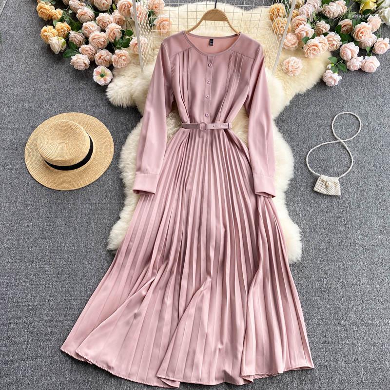 Casual Dresses 2022 Spring Autumn Korean O-neck Slim Dress Elegant Women's Clothing Long Sleeve Pleated A-line Female Aq1135, Black
Casual Dresses 2022 Spring Autumn Korean O-neck Slim Dress Elegant Women's Clothing Long Sleeve Pleated A-line Female Aq1135, Black